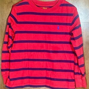 Polo by Ralph Lauren Kids Striped Long Sleeve Shirt - Red and Navy